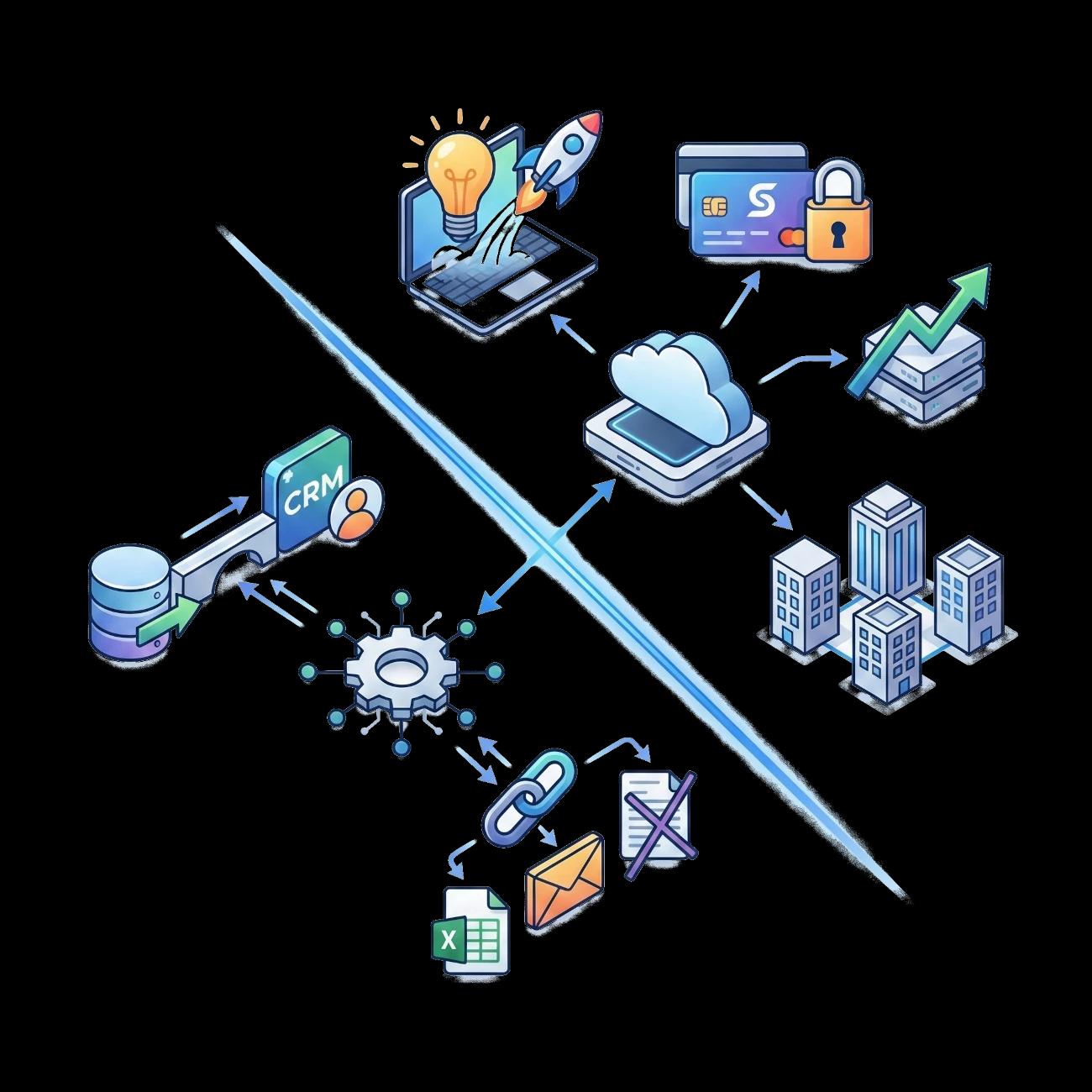 Schéma d'intégration d'API et architecture SaaS