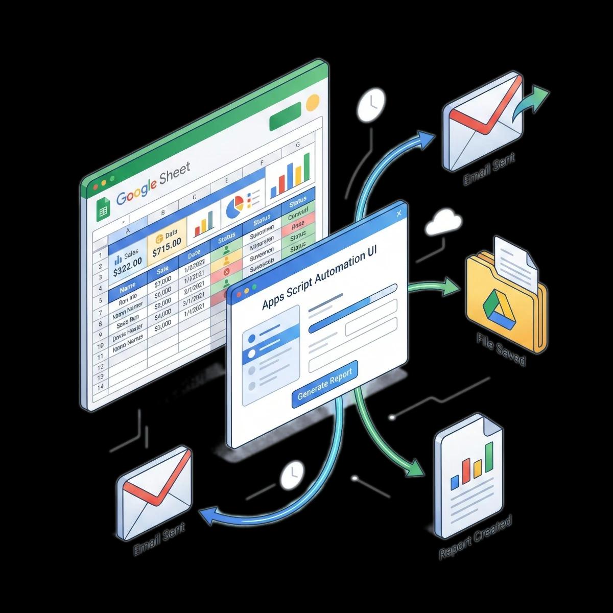 Exemple de tableau de bord automatisé sur Google Sheets
